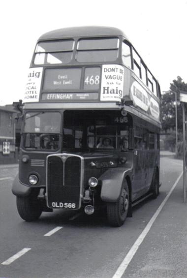 Ewell West bus service, 1960s style